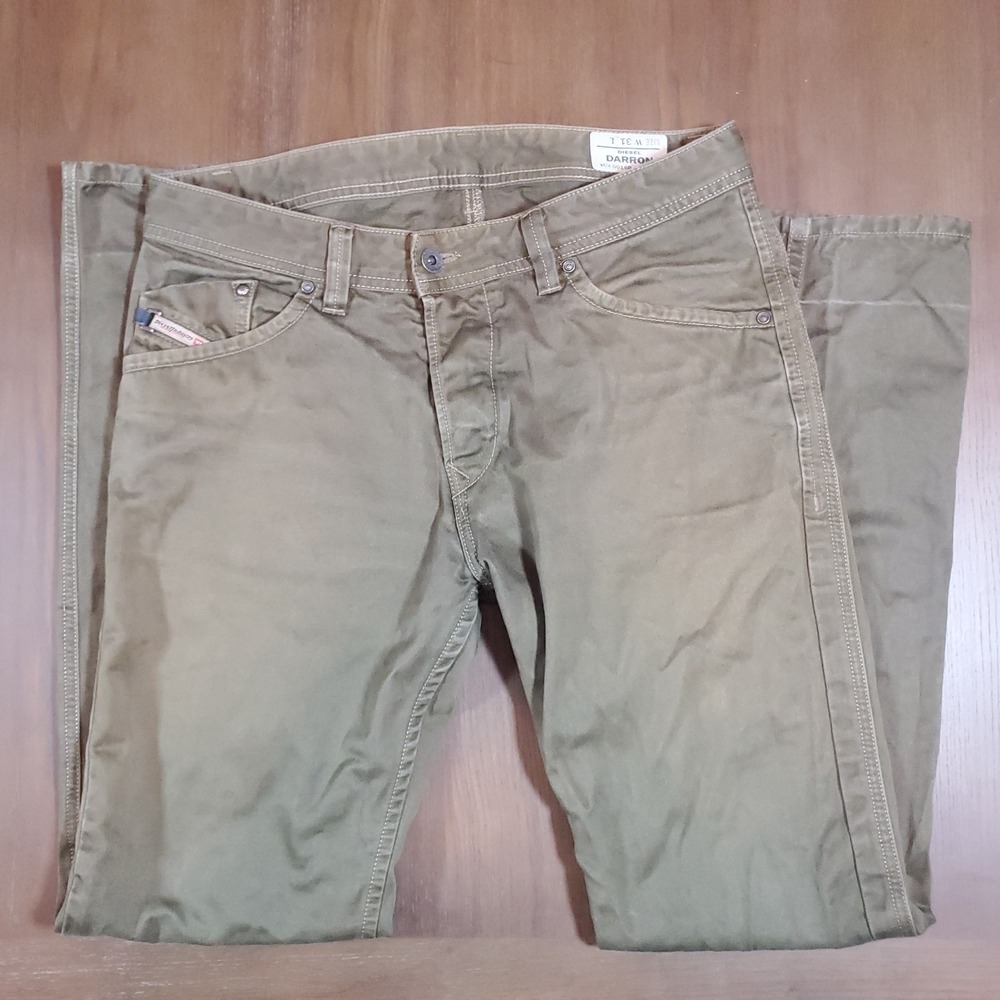 Diesel Darron Regular Slim Tapered Green Men Jeans Size 31